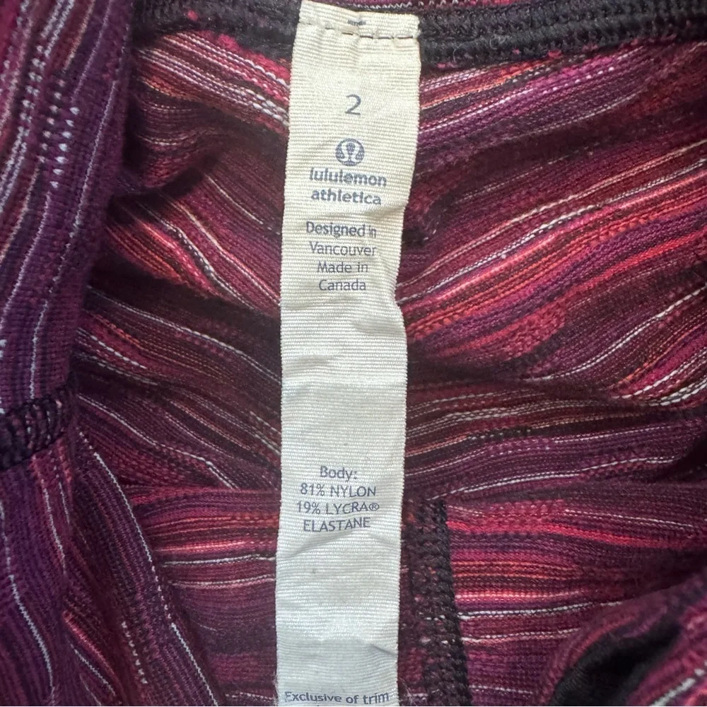 Lululemon Twist Wunder Under Low Rise Space Dyed Regal Plum Leggings Womens 2